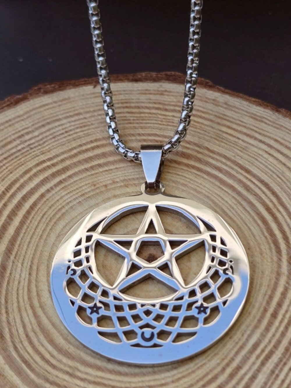 Pentagram Web ✦ Celestial Occult Pendant ✦ Gothic Alt Witchcore Necklace NWT - Picture 2 of 5